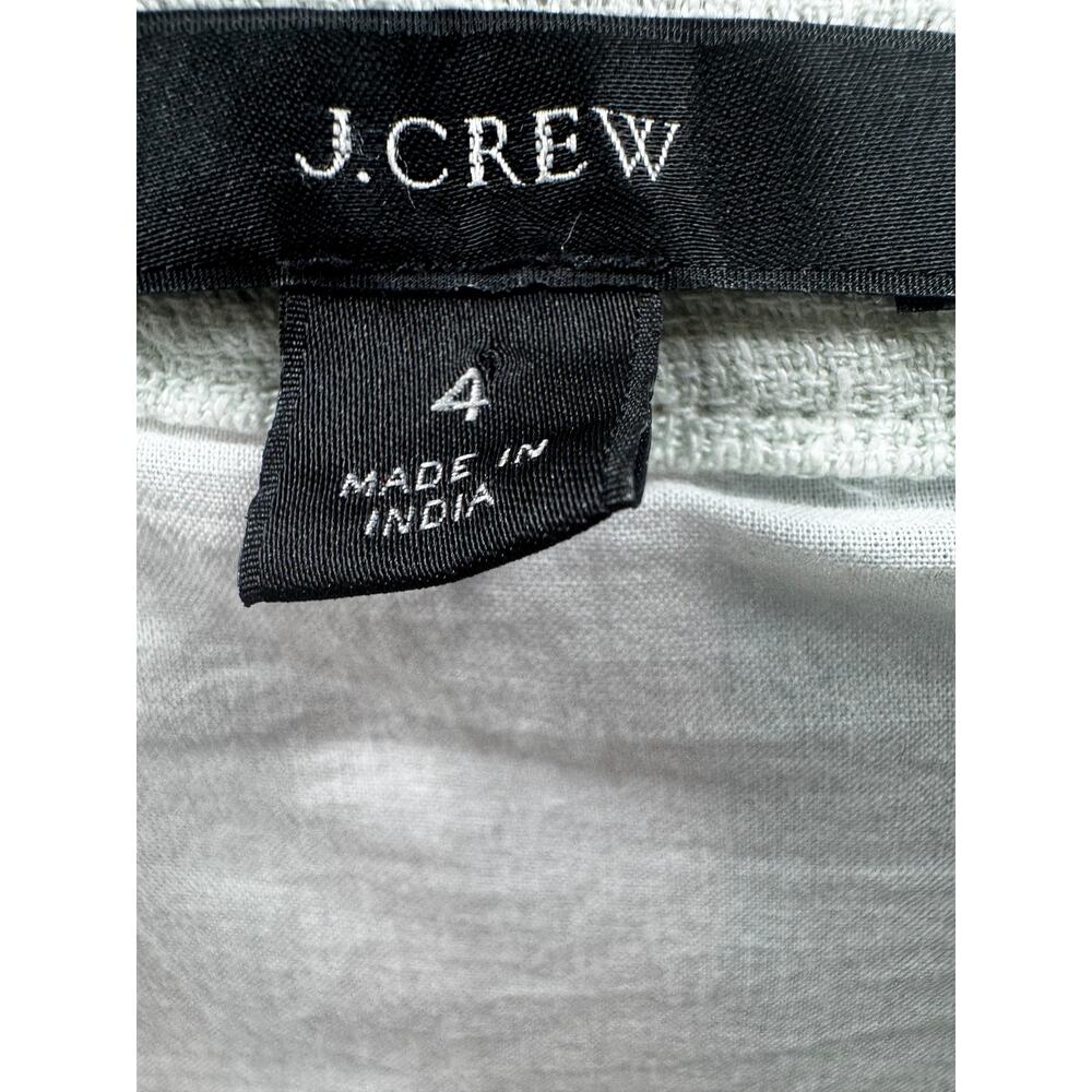 J. Crew Linen Midi Dress Multicolor Striped Button Front Belted Strap Sz 4 - Picture 2 of 4